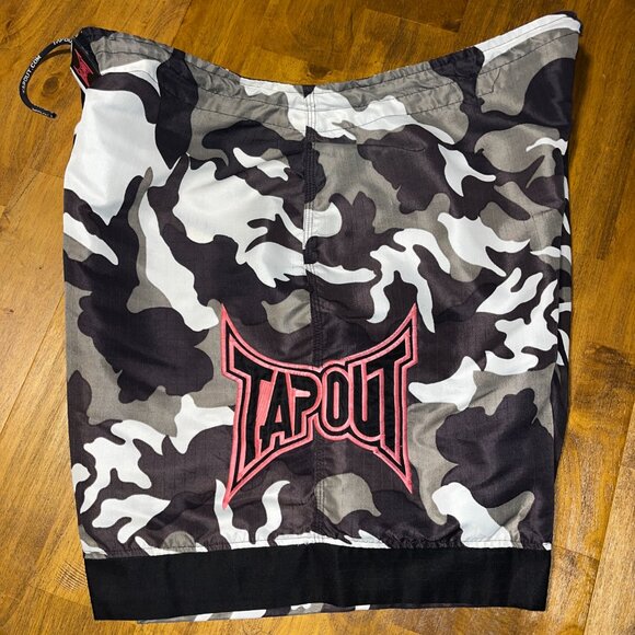 Tapout MMA athletic workout sparring shorts gray white camo 38-40" - Picture 2 of 9